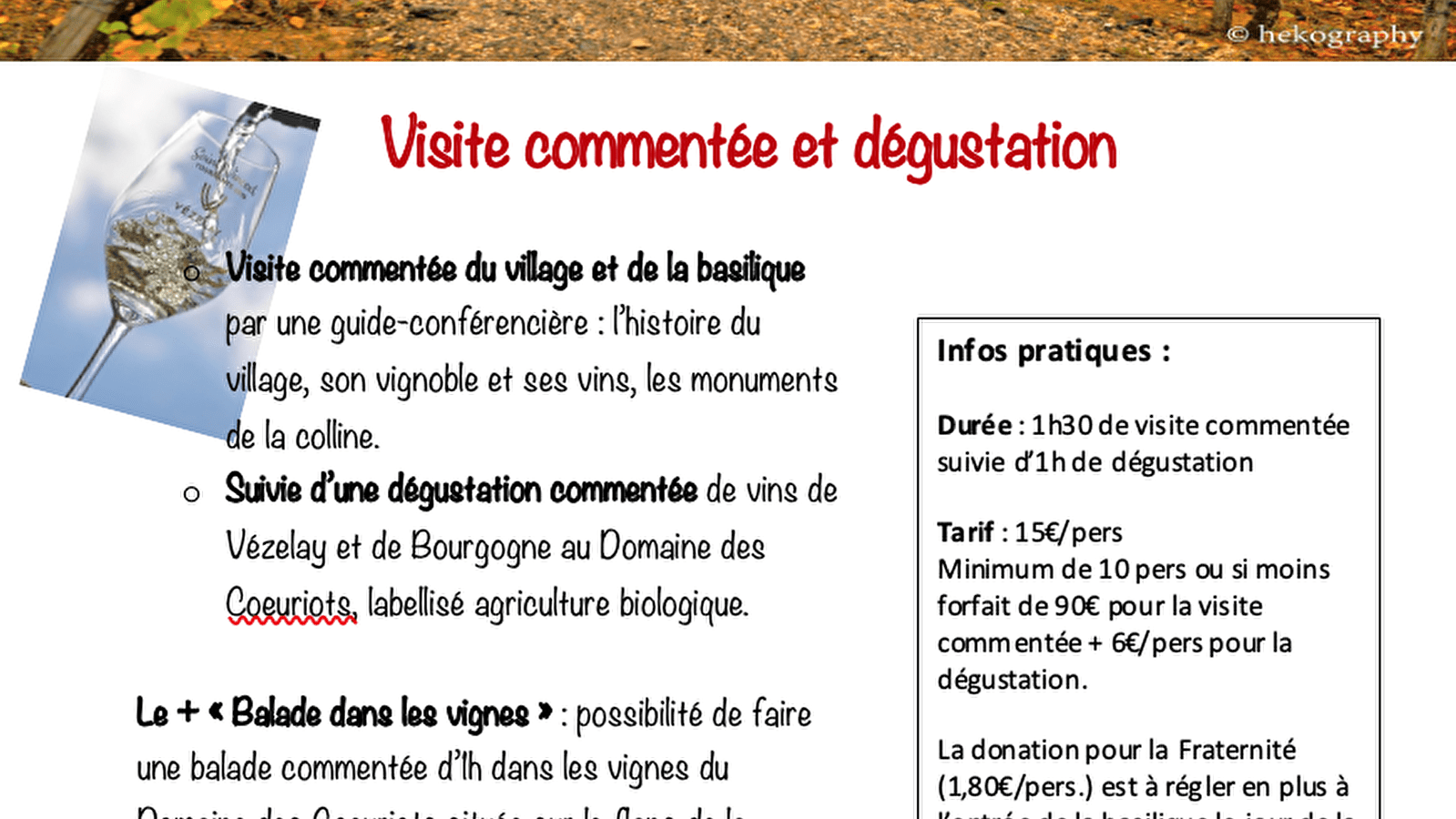 Visite -  dégustation à Vézelay