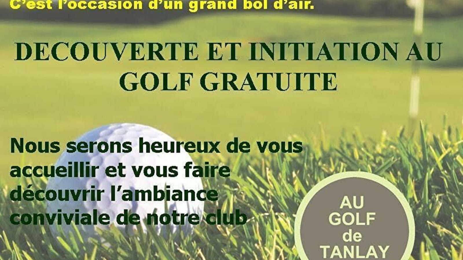 Découverte et initiation au Golf - Tanlay