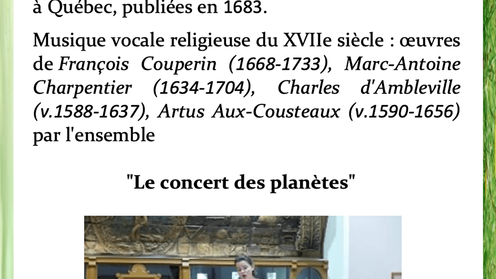 Concert 'Musique pour les Filles du Roi' - Abbaye de Pontigny
