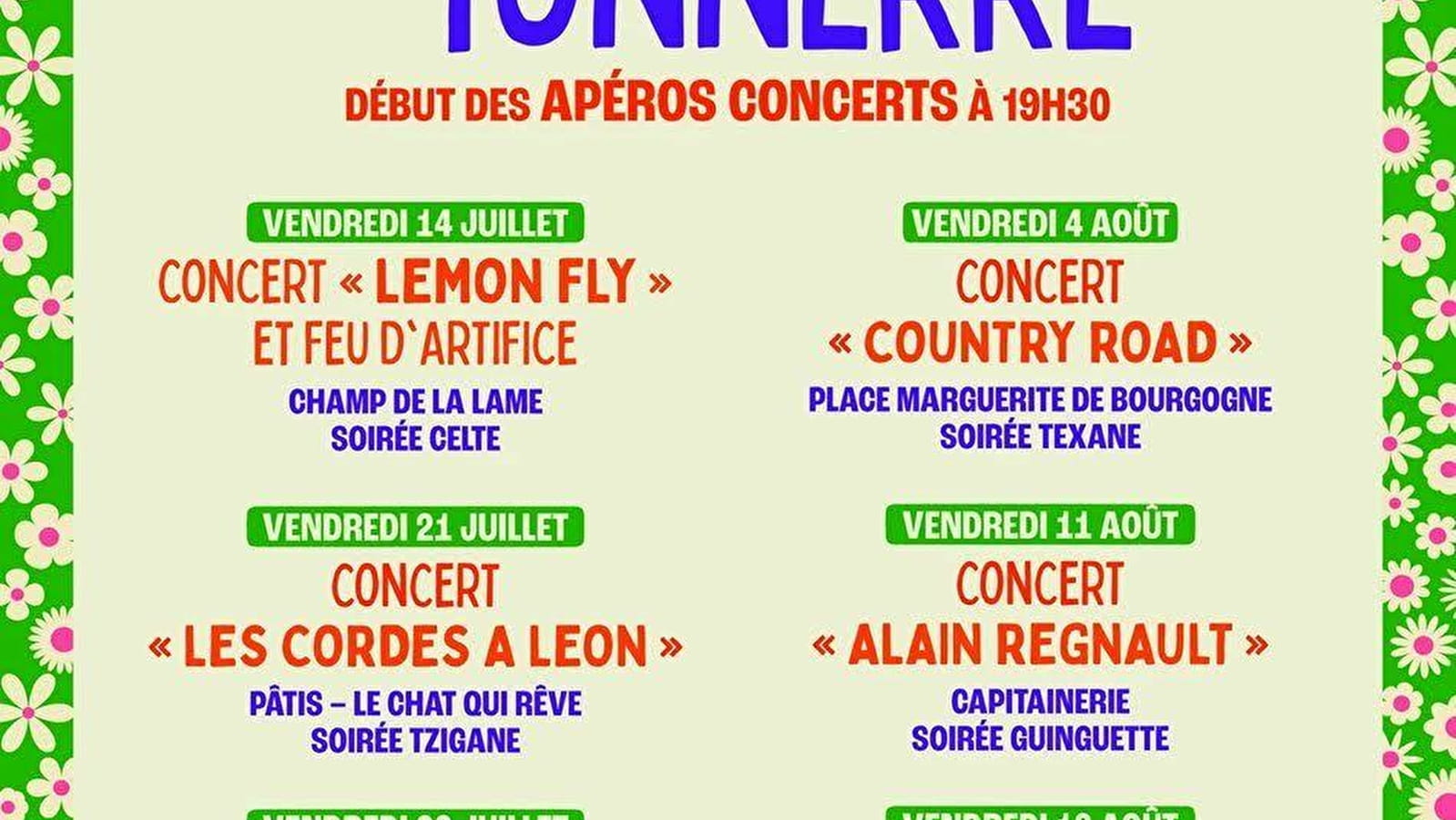 Les Vendredis du Tonnerre - Apéros Concerts