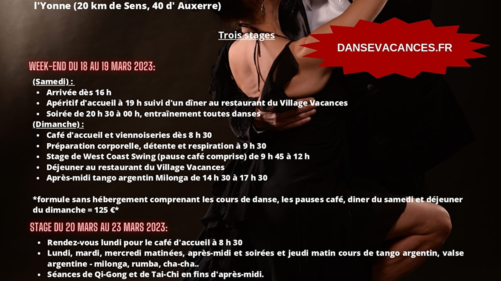 Stages de danse à Armeau