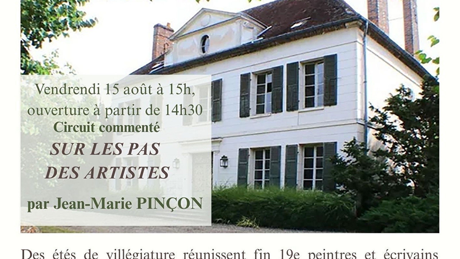 Promenade aux Relais Circuit commenté 'Sur les pas des artistes' par Jean-Marie Pinçon

