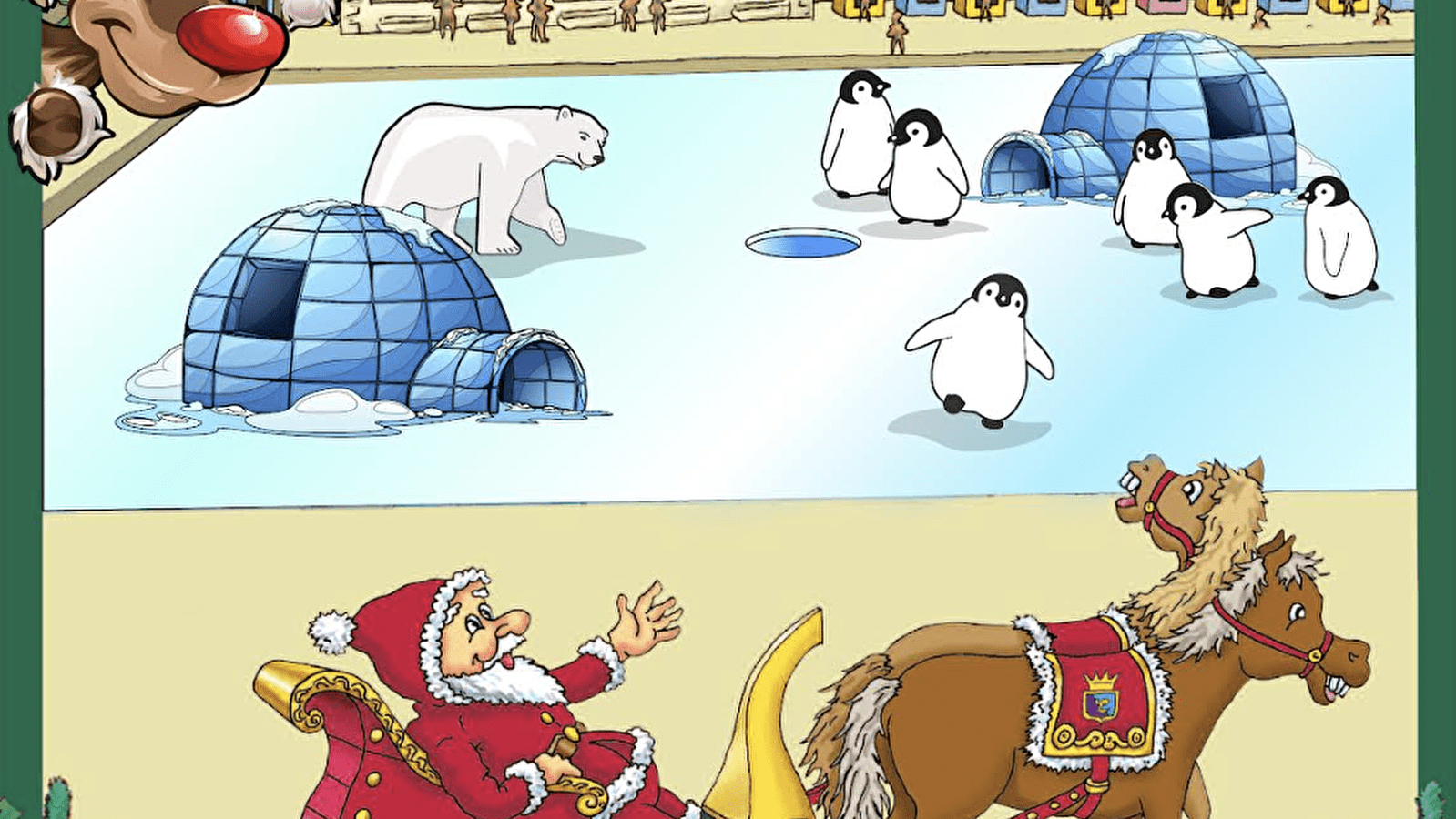 Marché de Noël - Le Père Noël dans un monde blanc