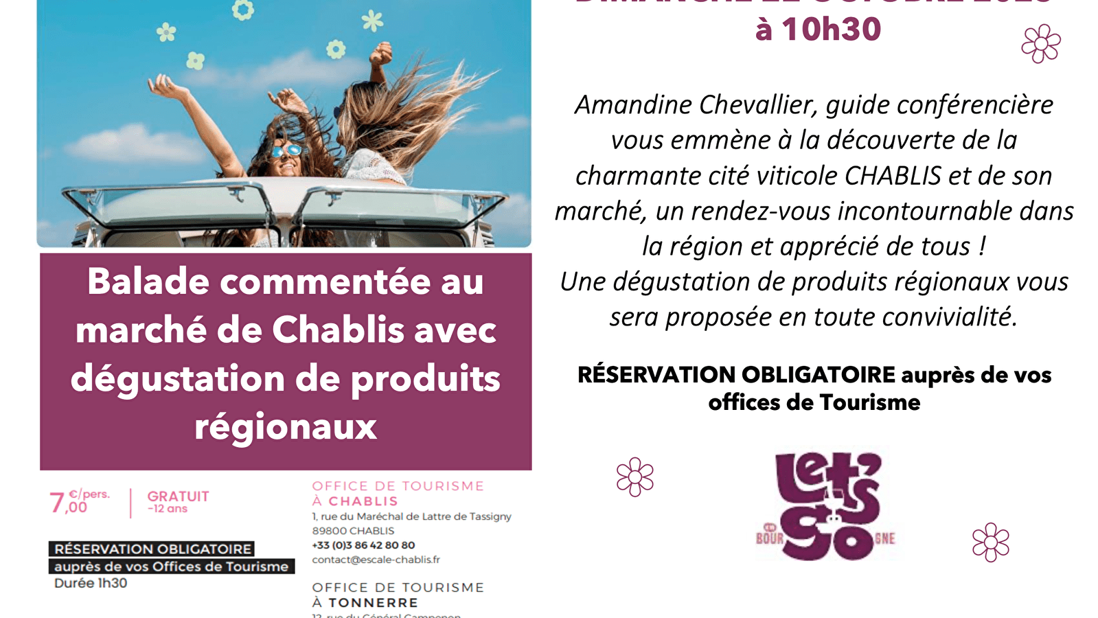 Visite guidée 'Balade au Marché et dégustation' - Chablis