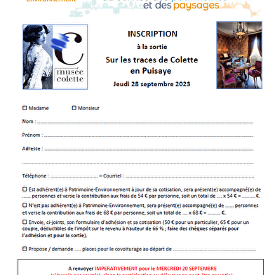 Sur  les traces de COLETTE en Puisaye
