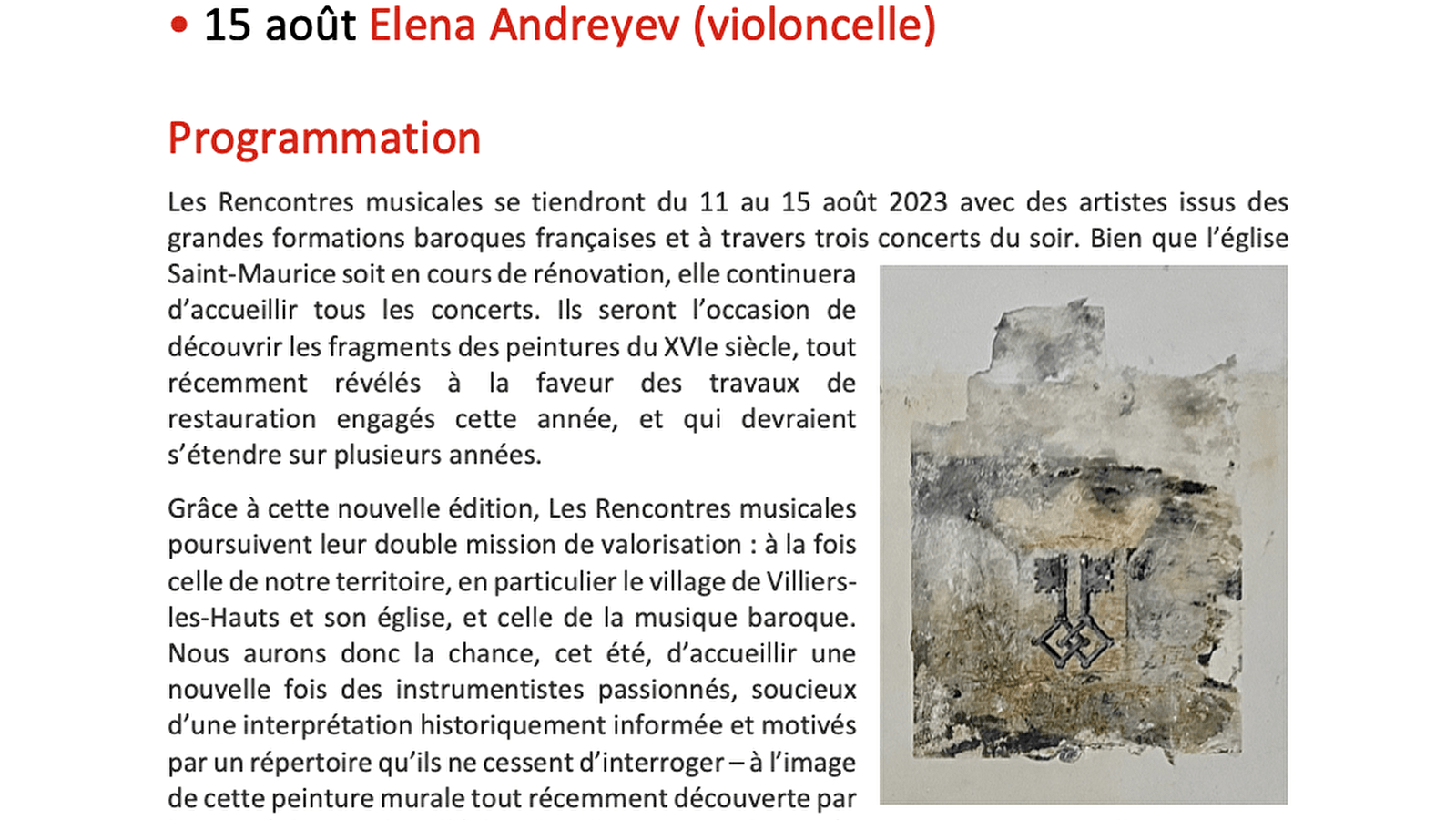 5ème édition des Rencontres Musicales de Villiers-les-Hauts